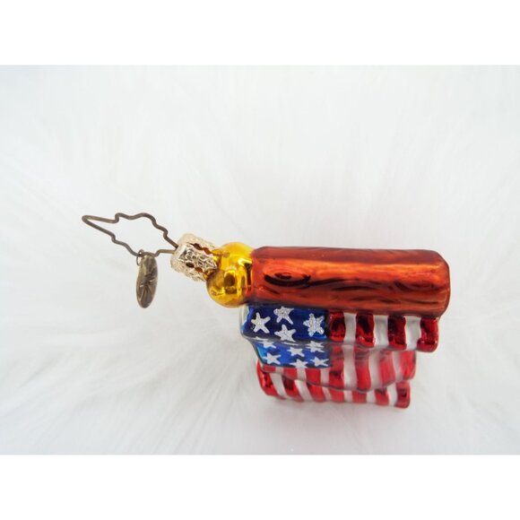 Christopher Radko Stars and Stripes American Flag Glass Christmas Ornament - Picture 12 of 12